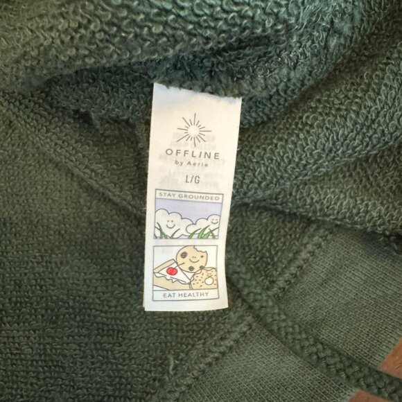 OFFLINE By Aerie Weekend casual‎ Side Tie Sweatshirt L Green - Picture 8 of 12